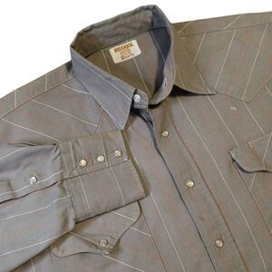 Ruddock‎ Vintage Pearlsnap Western Striped Shirt/Flaws